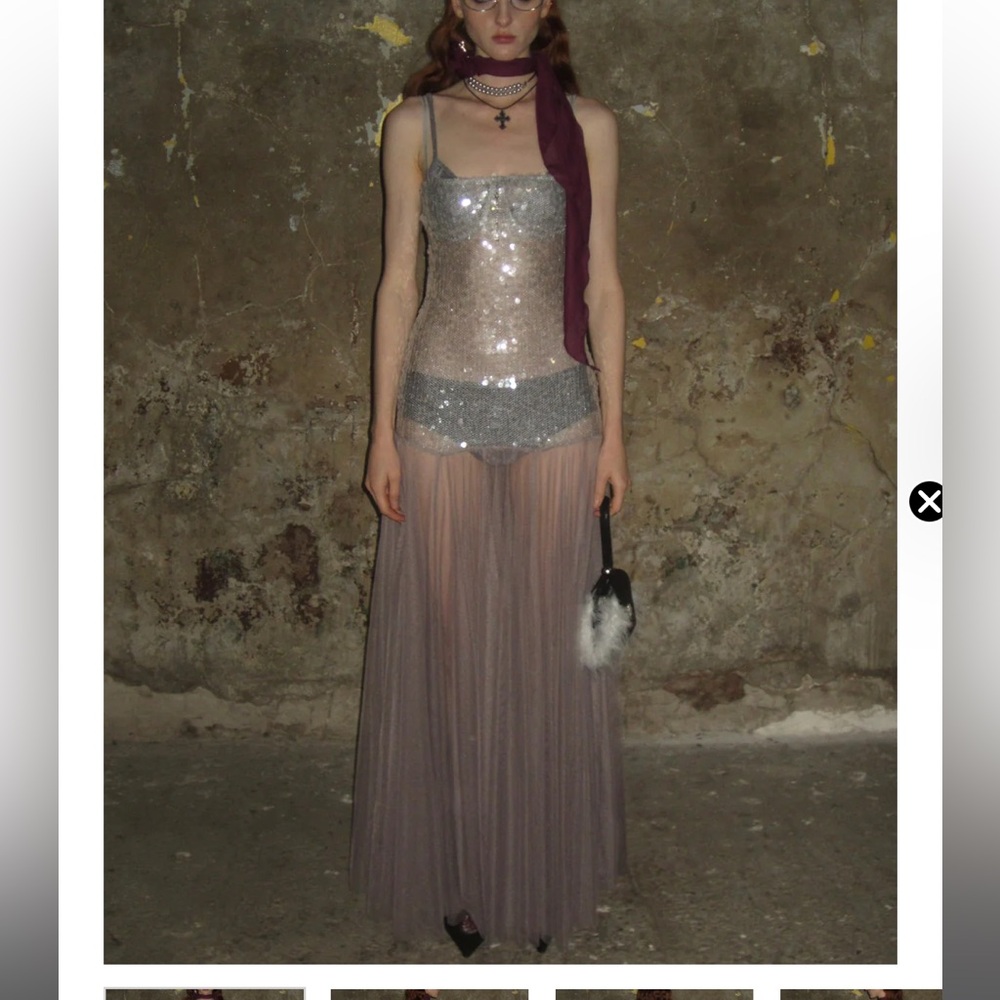 Worn once STUNNING Tulle / sequin maxi cocktail dress